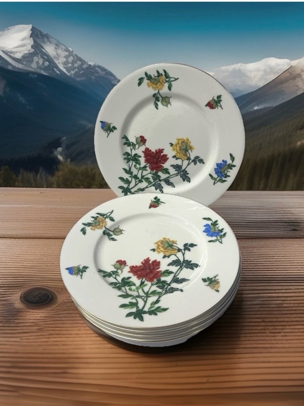 Vintage Castleton China Ma Lin Ching  Dinner Plates Set of 5 Cottagecore